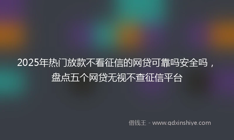 2025年热门放款不看征信的网贷可靠吗安全吗，盘点五个网贷无视不查征信平台