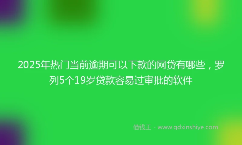 2025年热门当前逾期可以下款的网贷有哪些，罗列5个19岁贷款容易过审批的软件