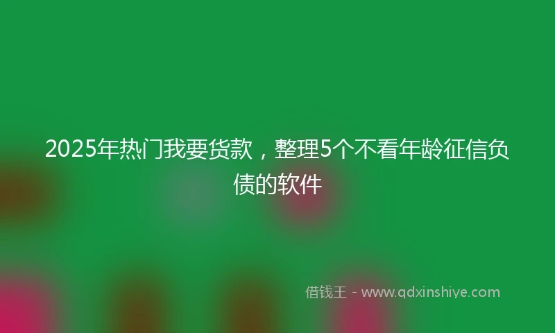 2025年热门我要货款，整理5个不看年龄征信负债的软件