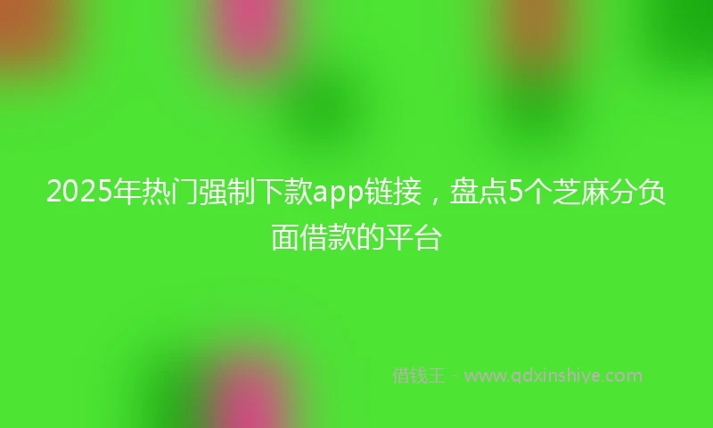 2025年热门强制下款app链接，盘点5个芝麻分负面借款的平台