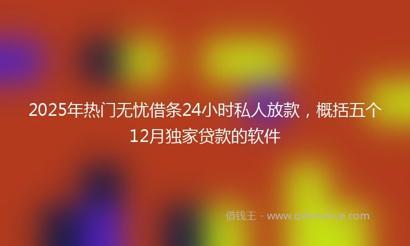 2025年热门无忧借条24小时私人放款，概括五个12月独家贷款的软件