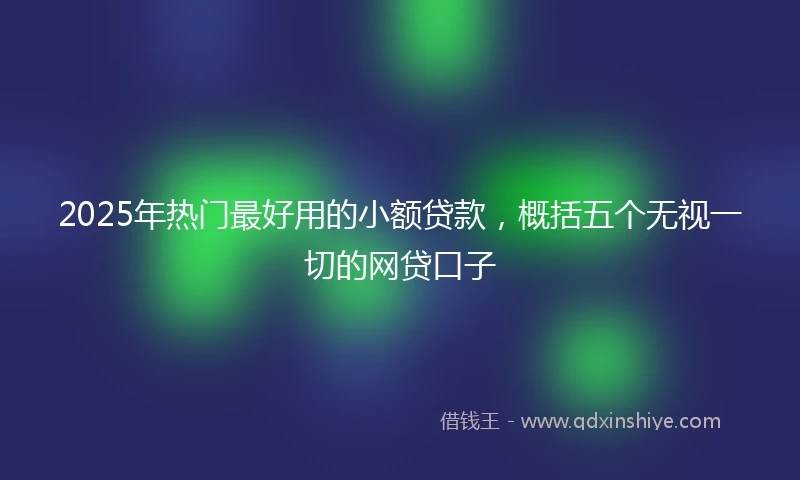 2025年热门最好用的小额贷款，概括五个无视一切的网贷口子