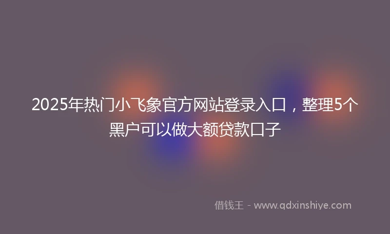 2025年热门小飞象官方网站登录入口，整理5个黑户可以做大额贷款口子