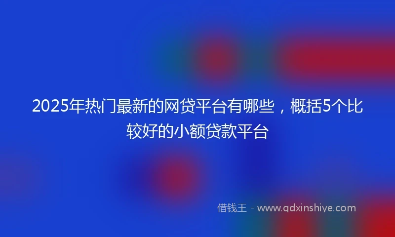 2025年热门最新的网贷平台有哪些，概括5个比较好的小额贷款平台