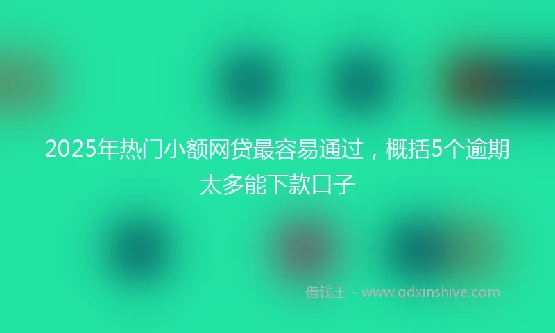 2025年热门小额网贷最容易通过，概括5个逾期太多能下款口子