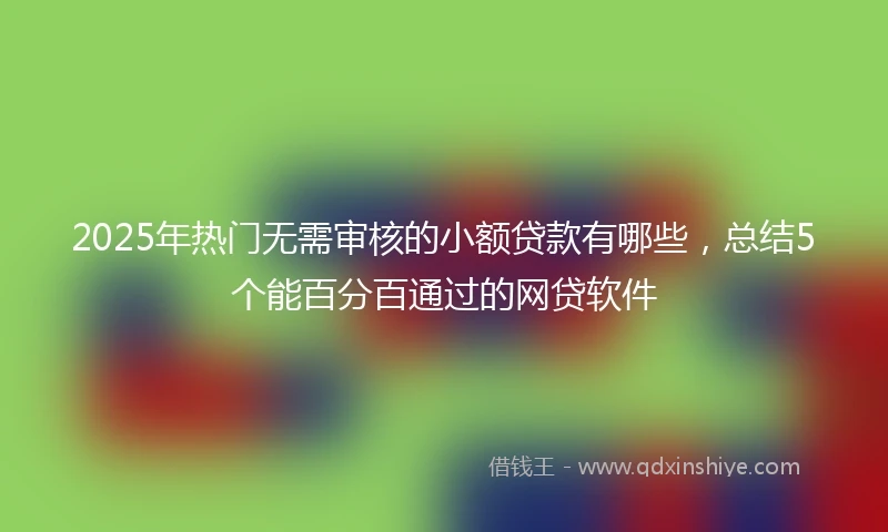 2025年热门无需审核的小额贷款有哪些，总结5个能百分百通过的网贷软件