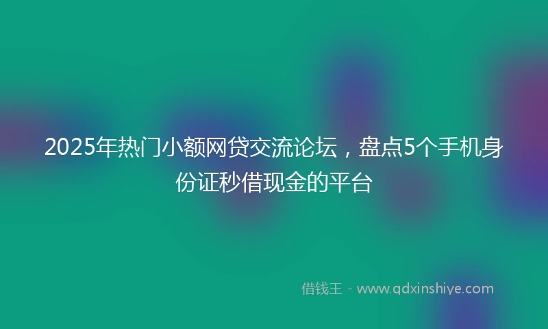 2025年热门小额网贷交流论坛，盘点5个手机身份证秒借现金的平台