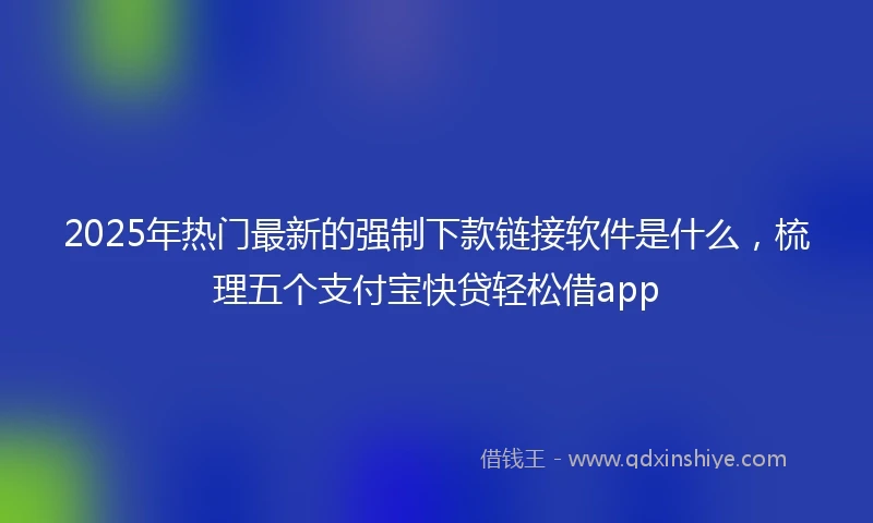 2025年热门最新的强制下款链接软件是什么，梳理五个支付宝快贷轻松借app