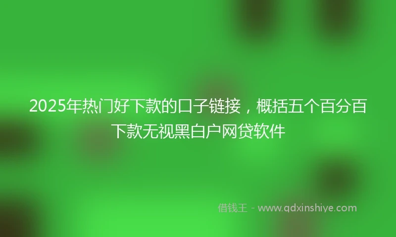 2025年热门好下款的口子链接，概括五个百分百下款无视黑白户网贷软件