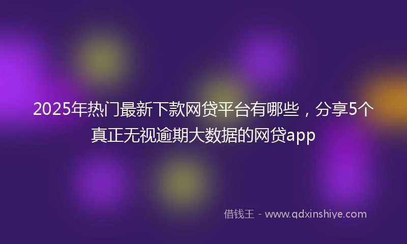 2025年热门最新下款网贷平台有哪些，分享5个真正无视逾期大数据的网贷app