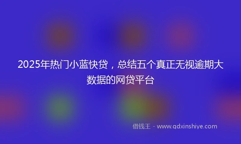 2025年热门小蓝快贷，总结五个真正无视逾期大数据的网贷平台