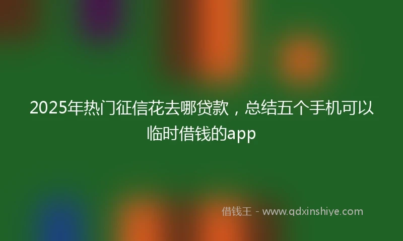 2025年热门征信花去哪贷款，总结五个手机可以临时借钱的app