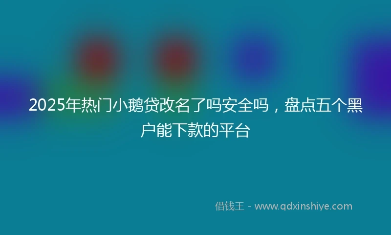 2025年热门小鹅贷改名了吗安全吗，盘点五个黑户能下款的平台