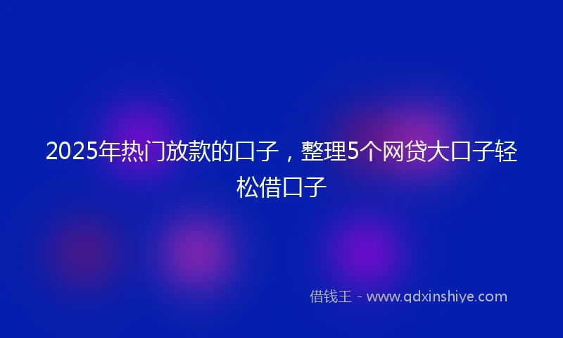 2025年热门放款的口子，整理5个网贷大口子轻松借口子