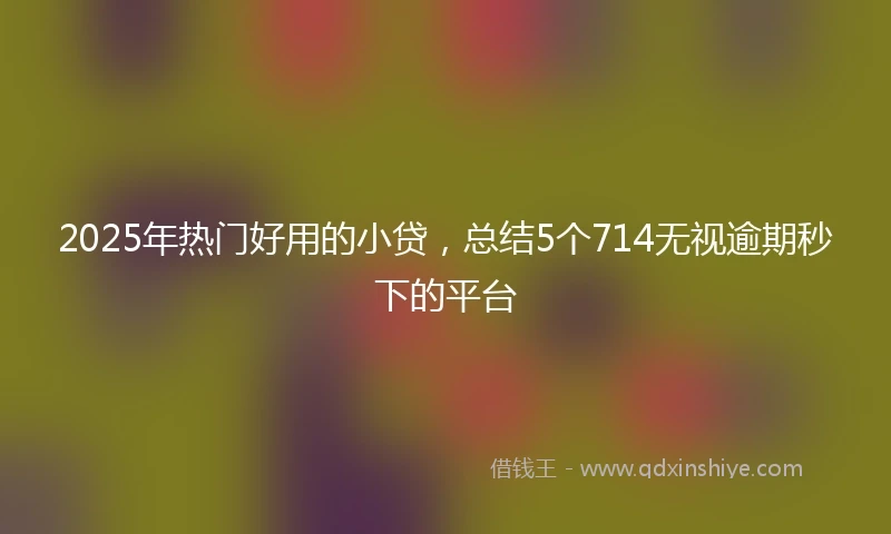 2025年热门好用的小贷，总结5个714无视逾期秒下的平台