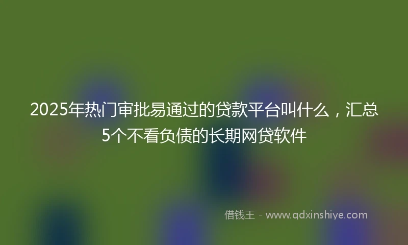2025年热门审批易通过的贷款平台叫什么，汇总5个不看负债的长期网贷软件