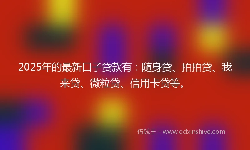 2025年的最新口子贷款有：随身贷、拍拍贷、我来贷、微粒贷、信用卡贷等。