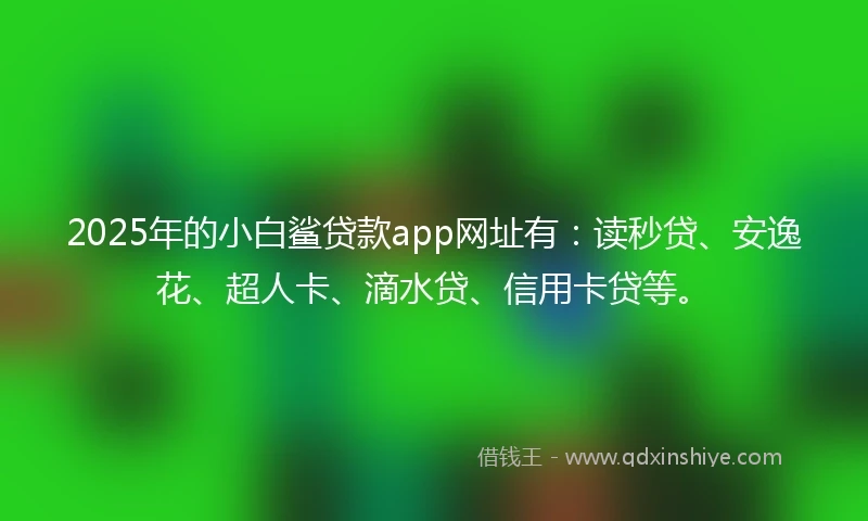 2025年的小白鲨贷款app网址有：读秒贷、安逸花、超人卡、滴水贷、信用卡贷等。