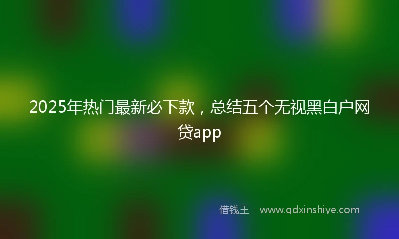2025年热门最新必下款，总结五个无视黑白户网贷app