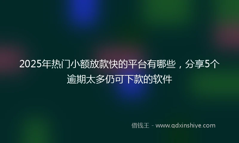 2025年热门小额放款快的平台有哪些,分享5个逾期太多仍可下款的软件