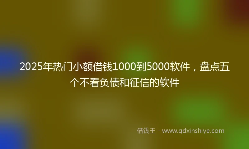 2025年热门小额借钱1000到5000软件，盘点五个不看负债和征信的软件