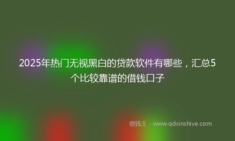 2025年热门无视黑白的贷款软件有哪些，汇总5个比较靠谱的借钱口子