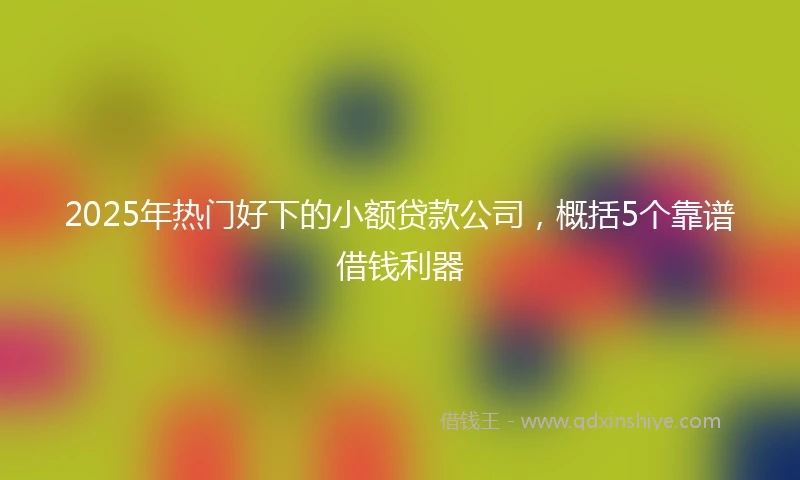 2025年热门好下的小额贷款公司，概括5个靠谱借钱利器