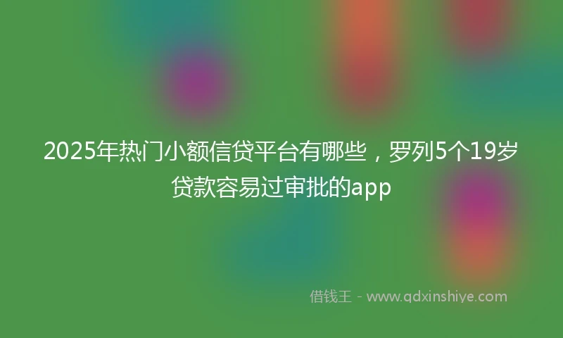 2025年热门小额信贷平台有哪些，罗列5个19岁贷款容易过审批的app