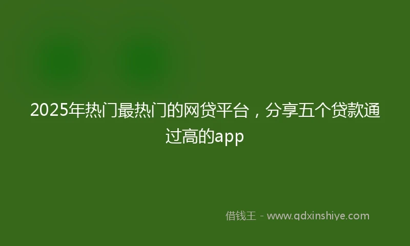 2025年热门最热门的网贷平台，分享五个贷款通过高的app