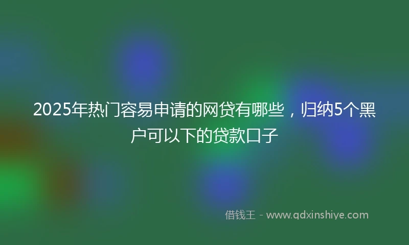 2025年热门容易申请的网贷有哪些，归纳5个黑户可以下的贷款口子