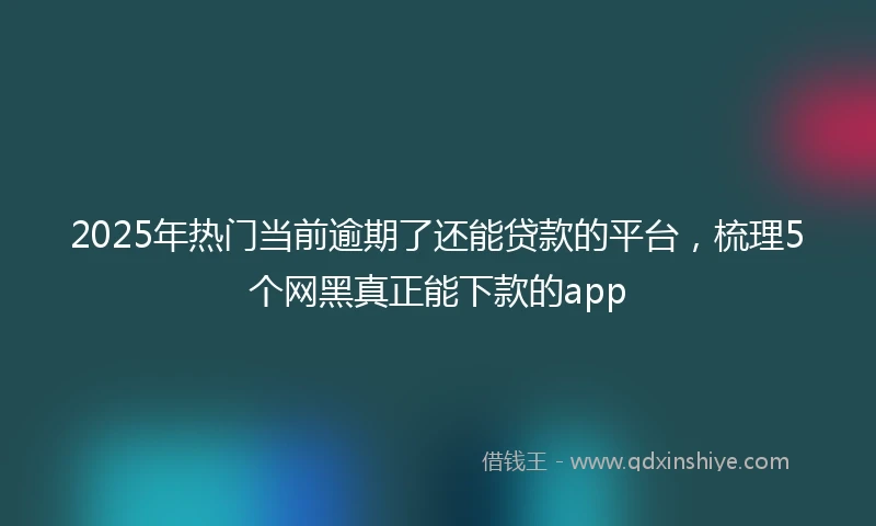 2025年热门当前逾期了还能贷款的平台，梳理5个网黑真正能下款的app