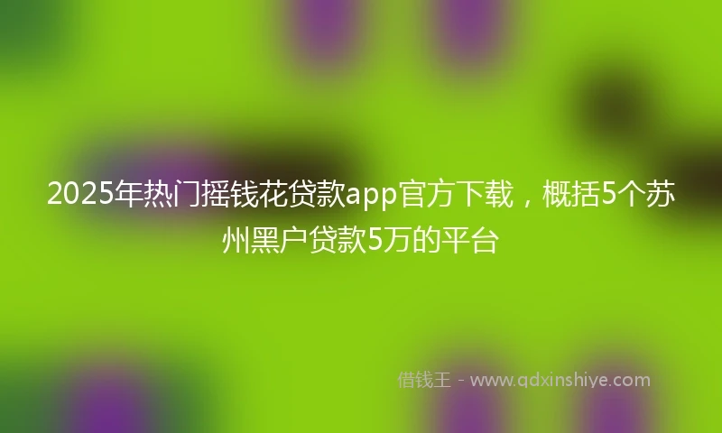 2025年热门摇钱花贷款app官方下载，概括5个苏州黑户贷款5万的平台
