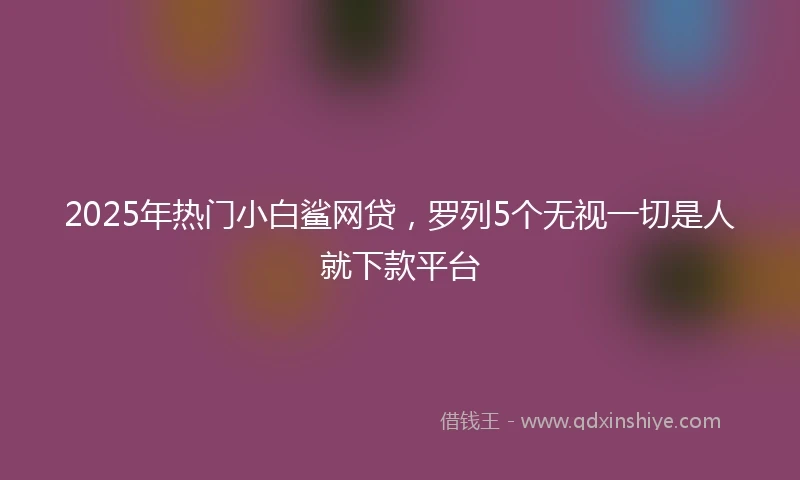 2025年热门小白鲨网贷，罗列5个无视一切是人就下款平台