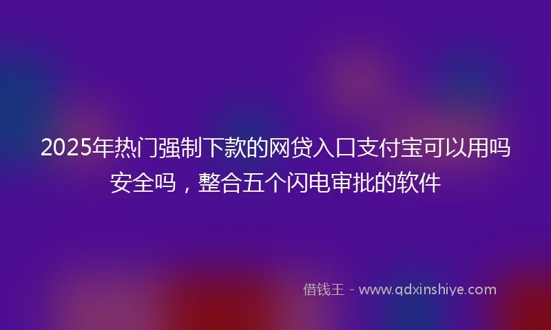 2025年热门强制下款的网贷入口支付宝可以用吗安全吗，整合五个闪电审批的软件