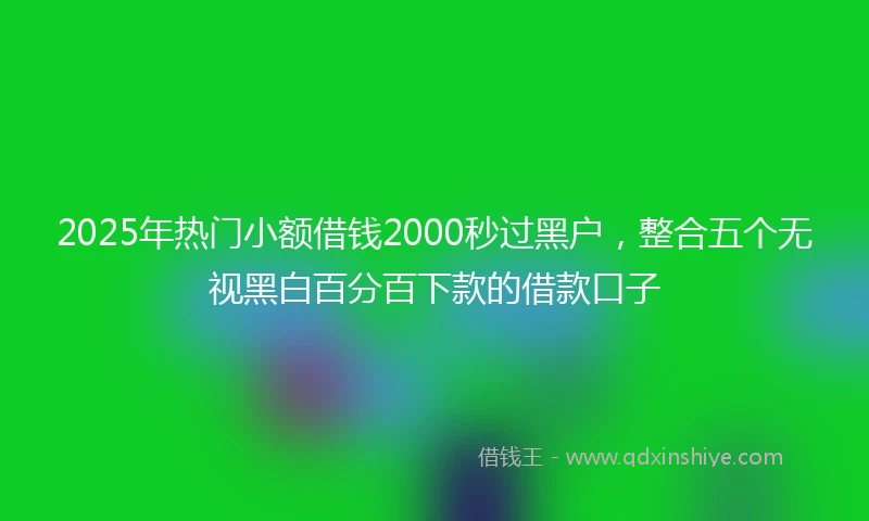 2025年热门小额借钱2000秒过黑户，整合五个无视黑白百分百下款的借款口子