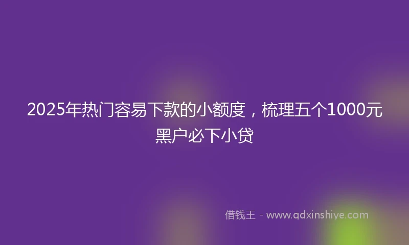 2025年热门容易下款的小额度，梳理五个1000元黑户必下小贷