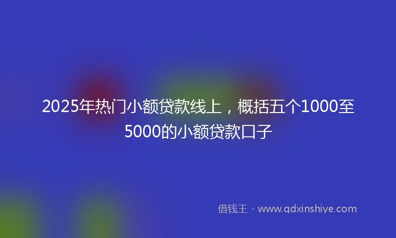 2025年热门小额贷款线上，概括五个1000至5000的小额贷款口子