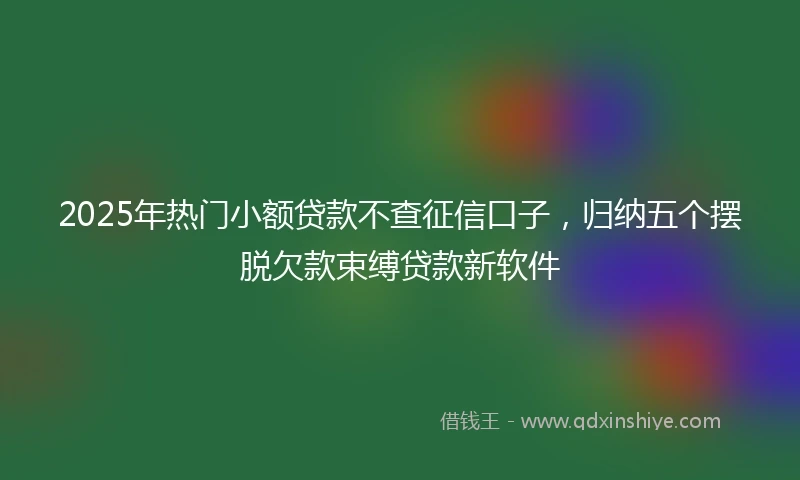 2025年热门小额贷款不查征信口子，归纳五个摆脱欠款束缚贷款新软件