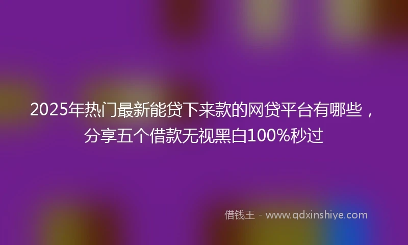 2025年热门最新能贷下来款的网贷平台有哪些，分享五个借款无视黑白100%秒过