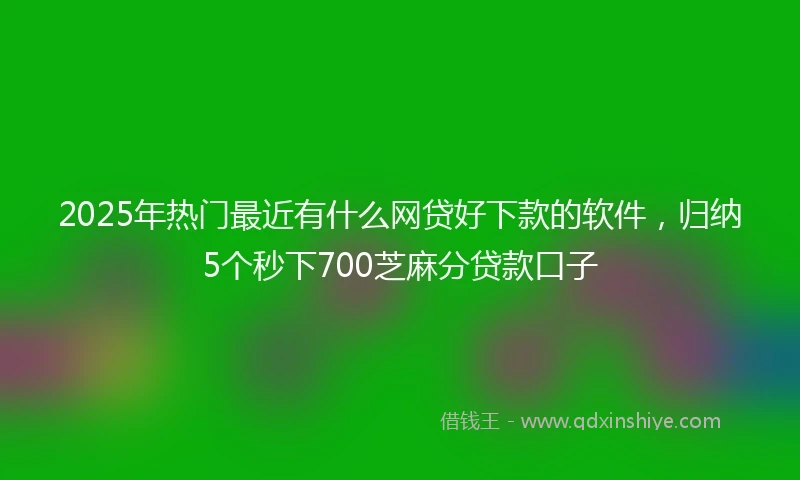 2025年热门最近有什么网贷好下款的软件，归纳5个秒下700芝麻分贷款口子