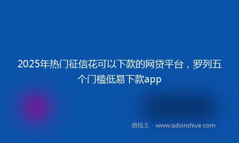 2025年热门征信花可以下款的网贷平台，罗列五个门槛低易下款app