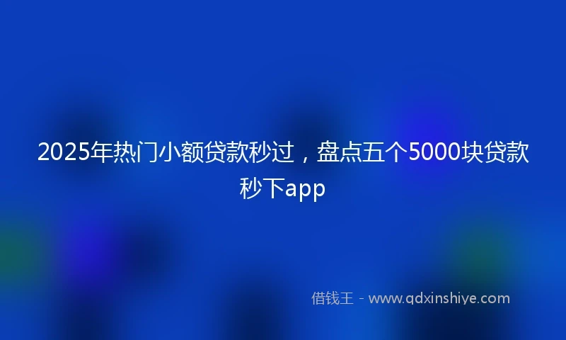 2025年热门小额贷款秒过，盘点五个5000块贷款秒下app