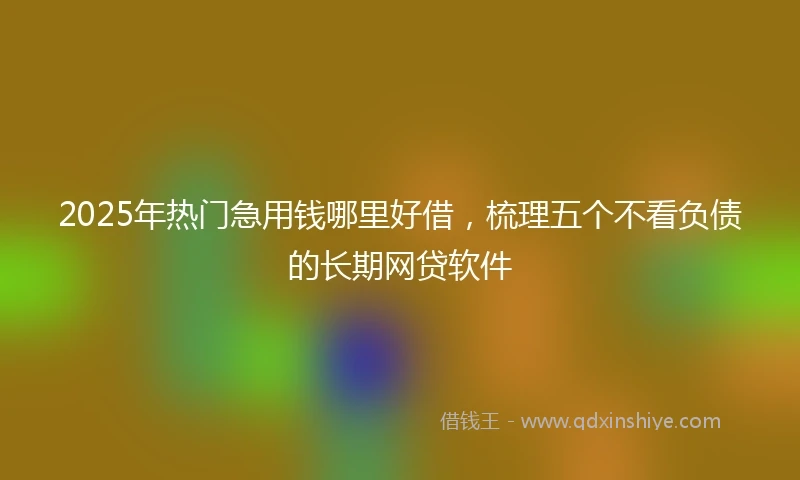 2025年热门急用钱哪里好借，梳理五个不看负债的长期网贷软件
