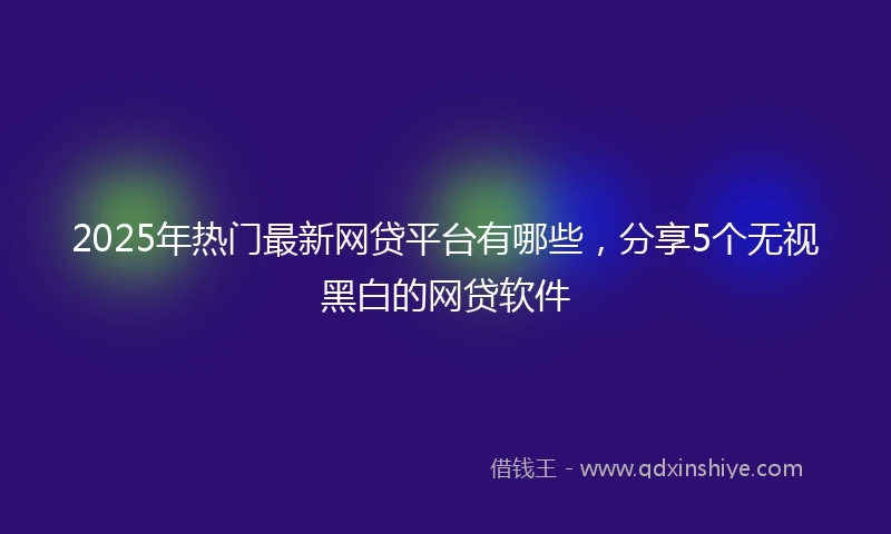 2025年热门最新网贷平台有哪些，分享5个无视黑白的网贷软件