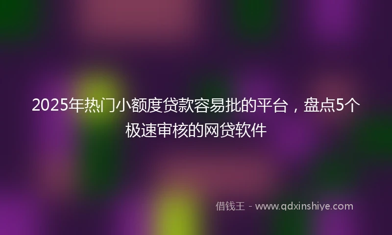 2025年热门小额度贷款容易批的平台，盘点5个极速审核的网贷软件