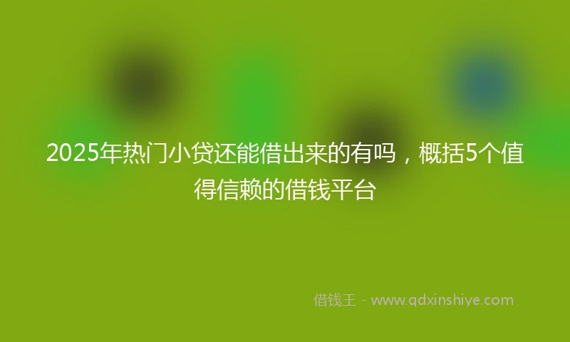2025年热门小贷还能借出来的有吗，概括5个值得信赖的借钱平台