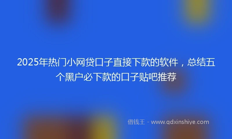 2025年热门小网贷口子直接下款的软件，总结五个黑户必下款的口子贴吧推荐