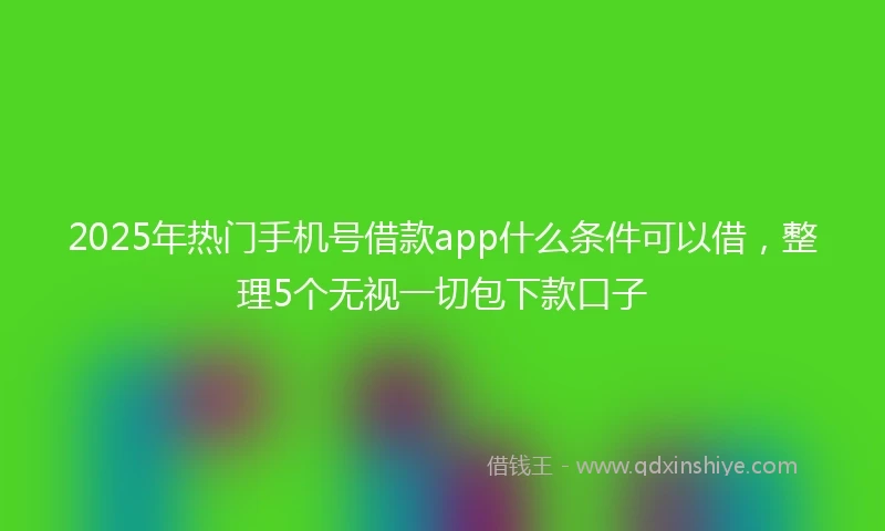 2025年热门手机号借款app什么条件可以借，整理5个无视一切包下款口子