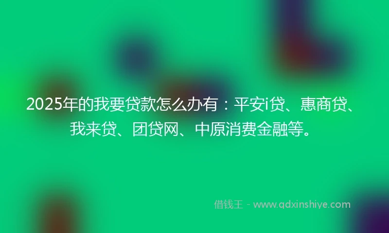2025年的我要贷款怎么办有：平安i贷、惠商贷、我来贷、团贷网、中原消费金融等。