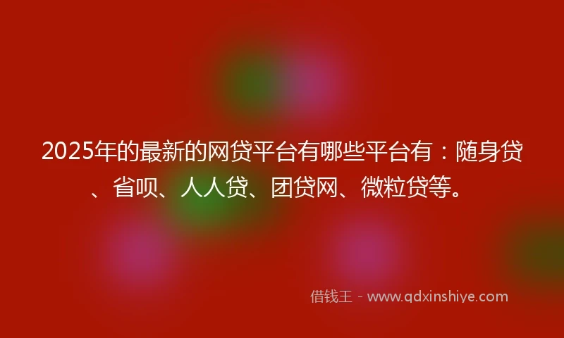 2025年的最新的网贷平台有哪些平台有：随身贷、省呗、人人贷、团贷网、微粒贷等。